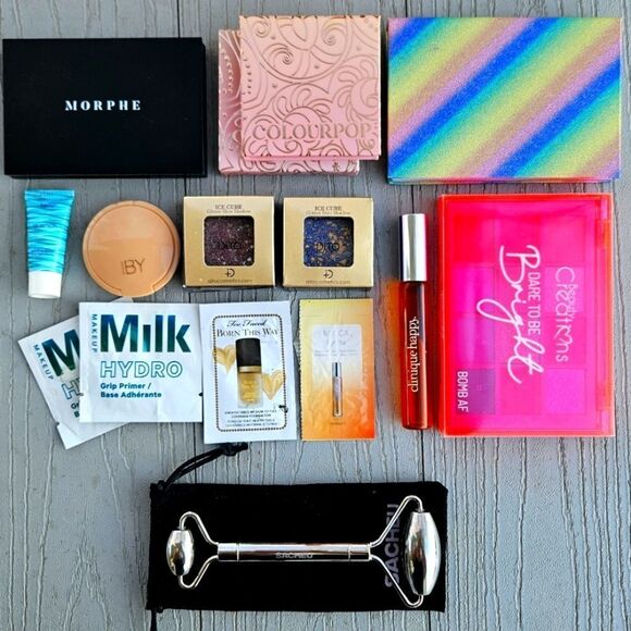 MAKEUP BUNDLE 13 ITEMS NEW - LIKE NEW MORPHE TARTE MILK BECCA COLOURPOP CLINIQUE - Picture 2 of 16